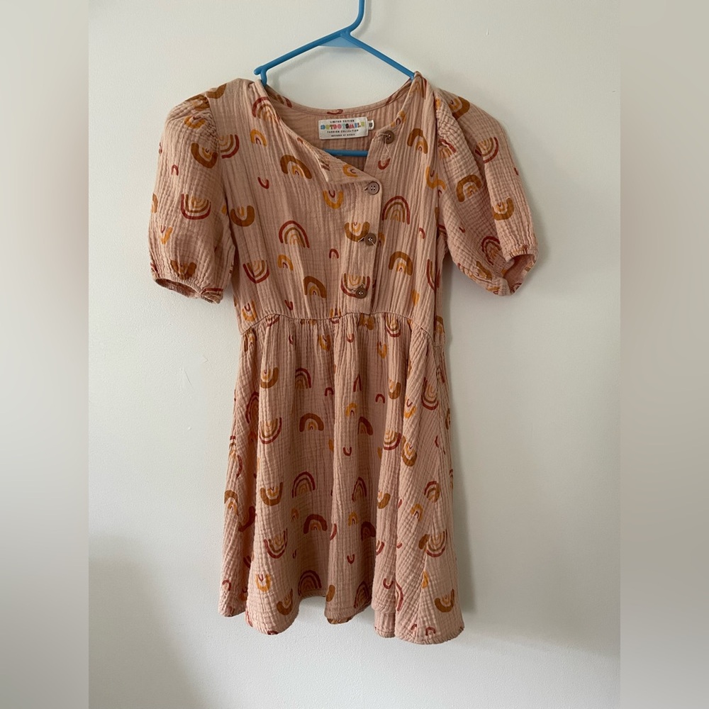Ditdotsmile Kids Rainbow Dress - Pink and Orange